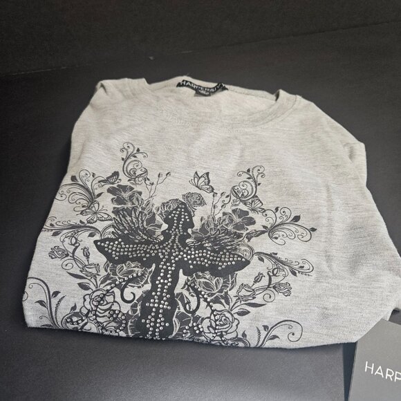 Harper & Ivy M Grey Long Sleeve T-Shirt with "Dark Angel" and graphics - Picture 3 of 8